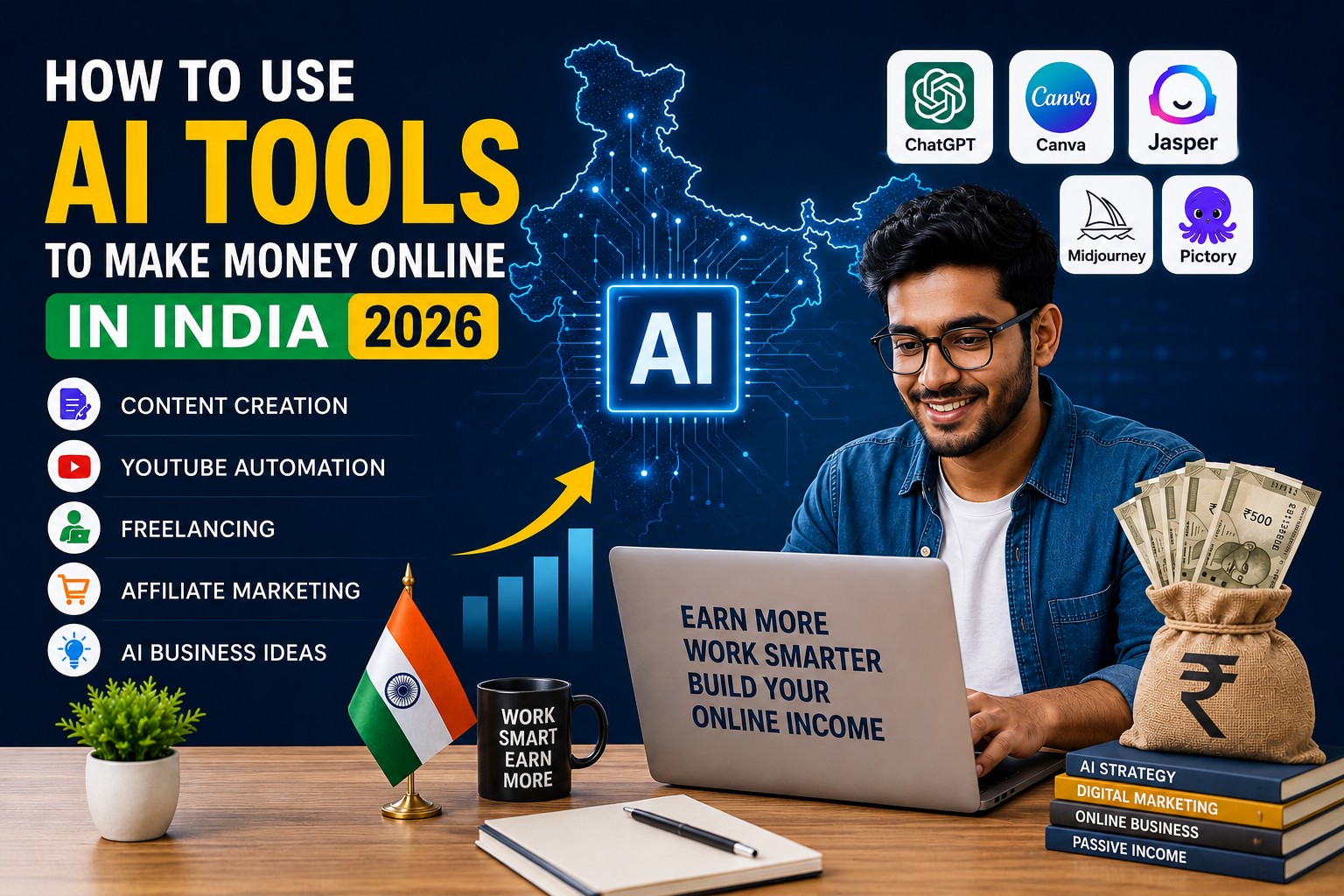 AI Tools for Earning Money Online in India: Complete 2026 Guide