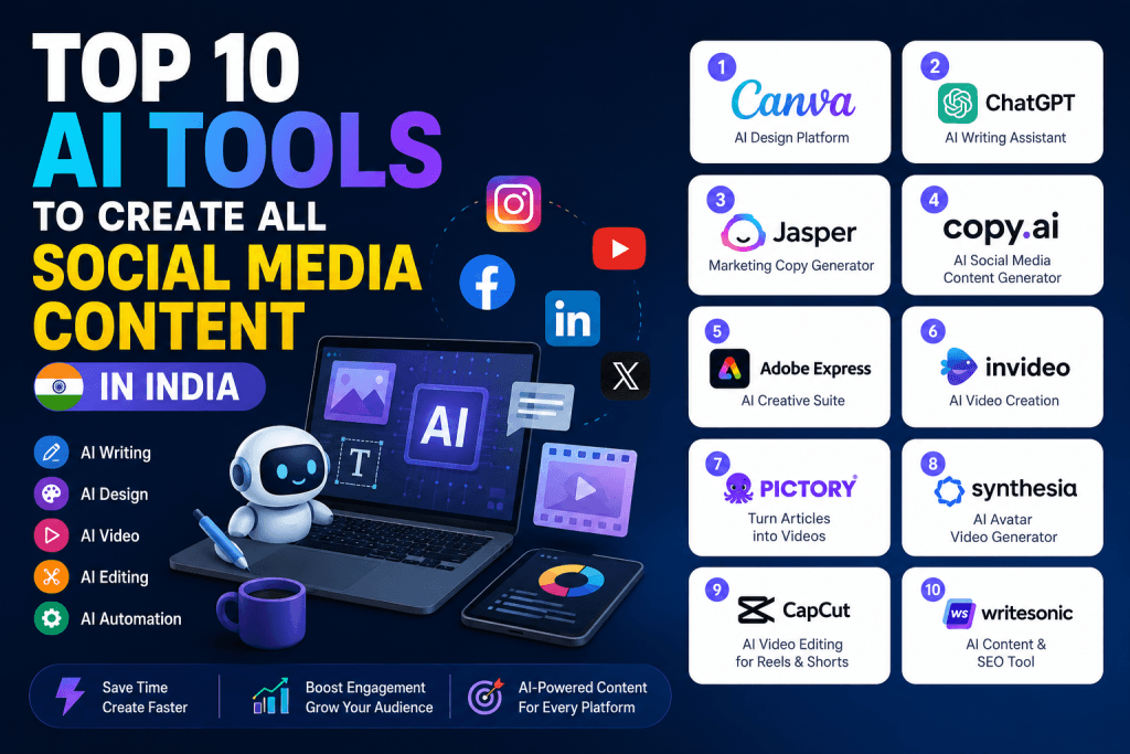 AI tools for social media - Top 10 in India