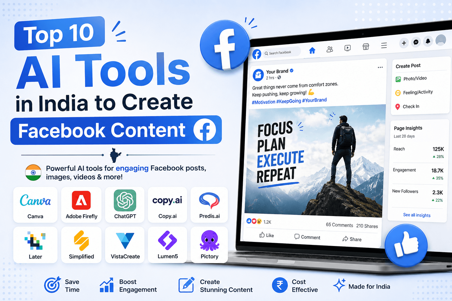 Create Facebook content with AI – Top 10 Tools in India